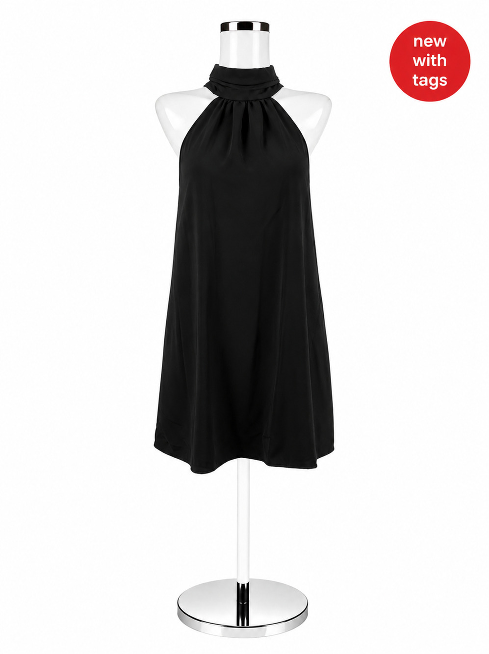 A New Day Black Solid Pre-Owned Ladies New With Tags Dress - Size Small